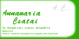 annamaria csatai business card